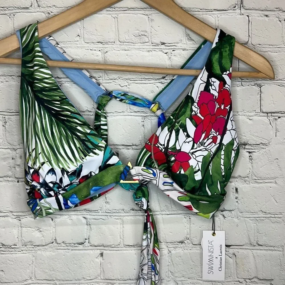 Swiminista x Christian Lacroix Cheer Top Bikini Jardin Exo Chic Print size Large